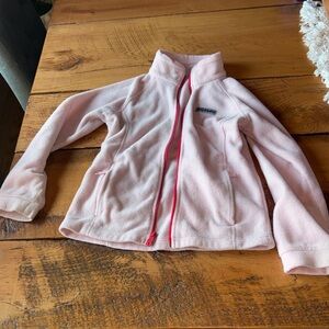 Columbia Light Pink Fleece Jacket with Pink Trim